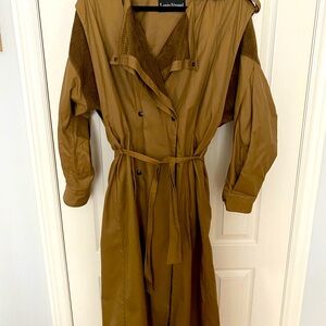 Louis Feraud Trench with perforated velour detailing